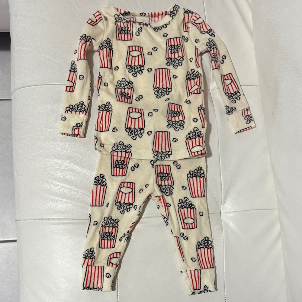 Cat & Jack Cream and Red Popcorn Pajama Set